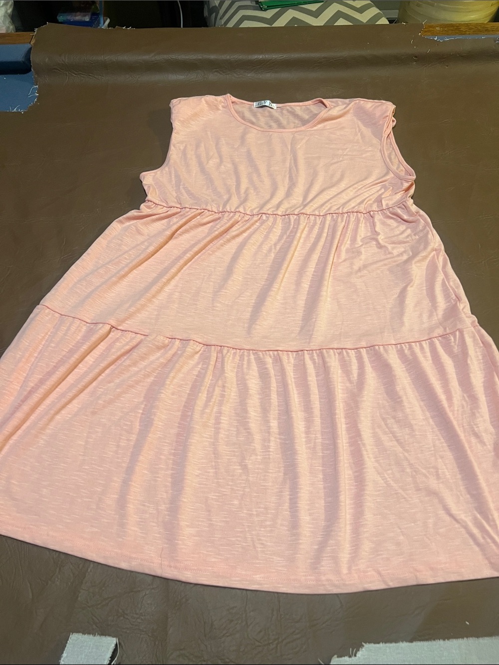 Womens' Soft Pink Tiered Summer Dress- see description